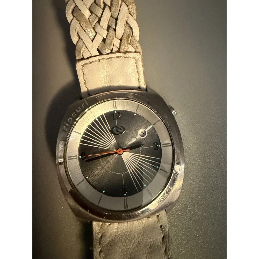 Rip Curl Cortez Surf Watch White Leather Band 100M Quartz Womens Vintage №1145